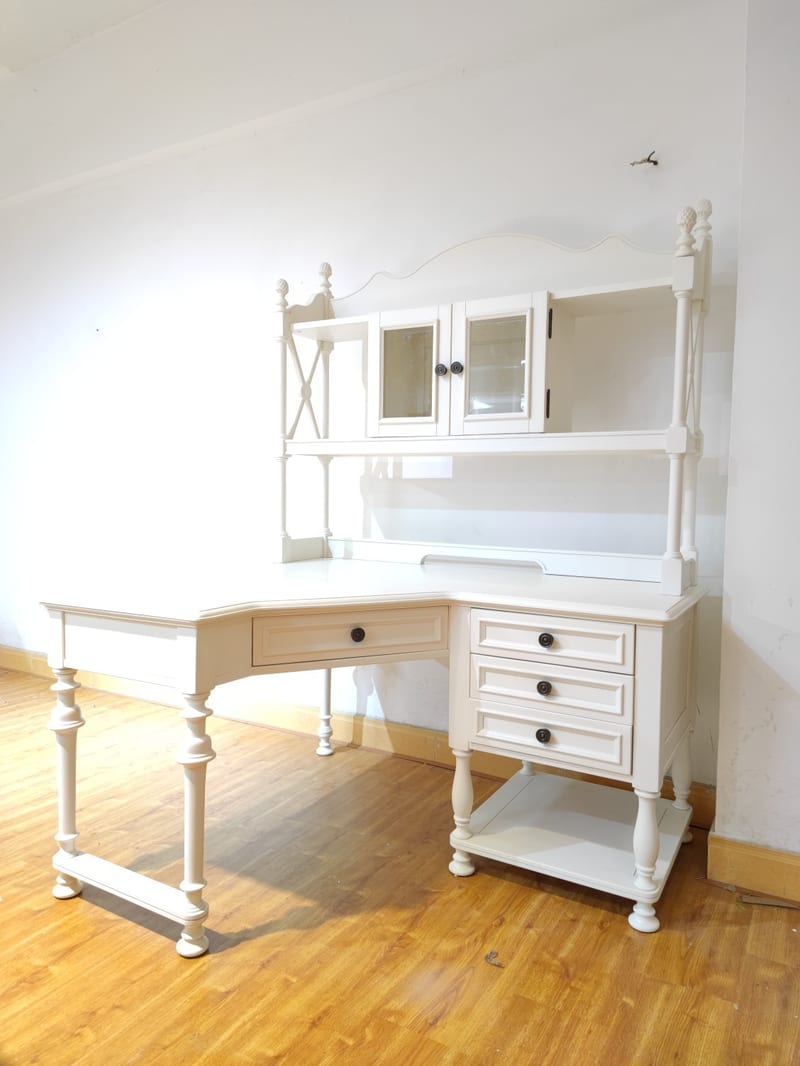 Qicai Rensheng Elizabeth Corner Desk, Solid Birch