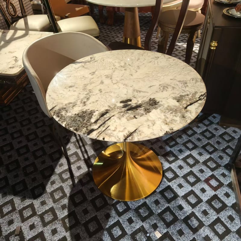 Xueshan Feihu Natural Stone Round Side Table