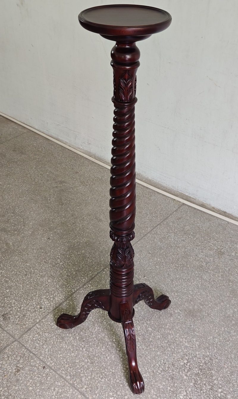 Bally William Hand-Carved Mahogany Plant Stand A2004