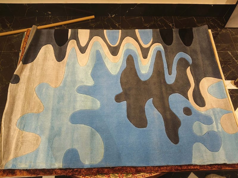 Modern Blue Polyester Area Rug 1600×2300