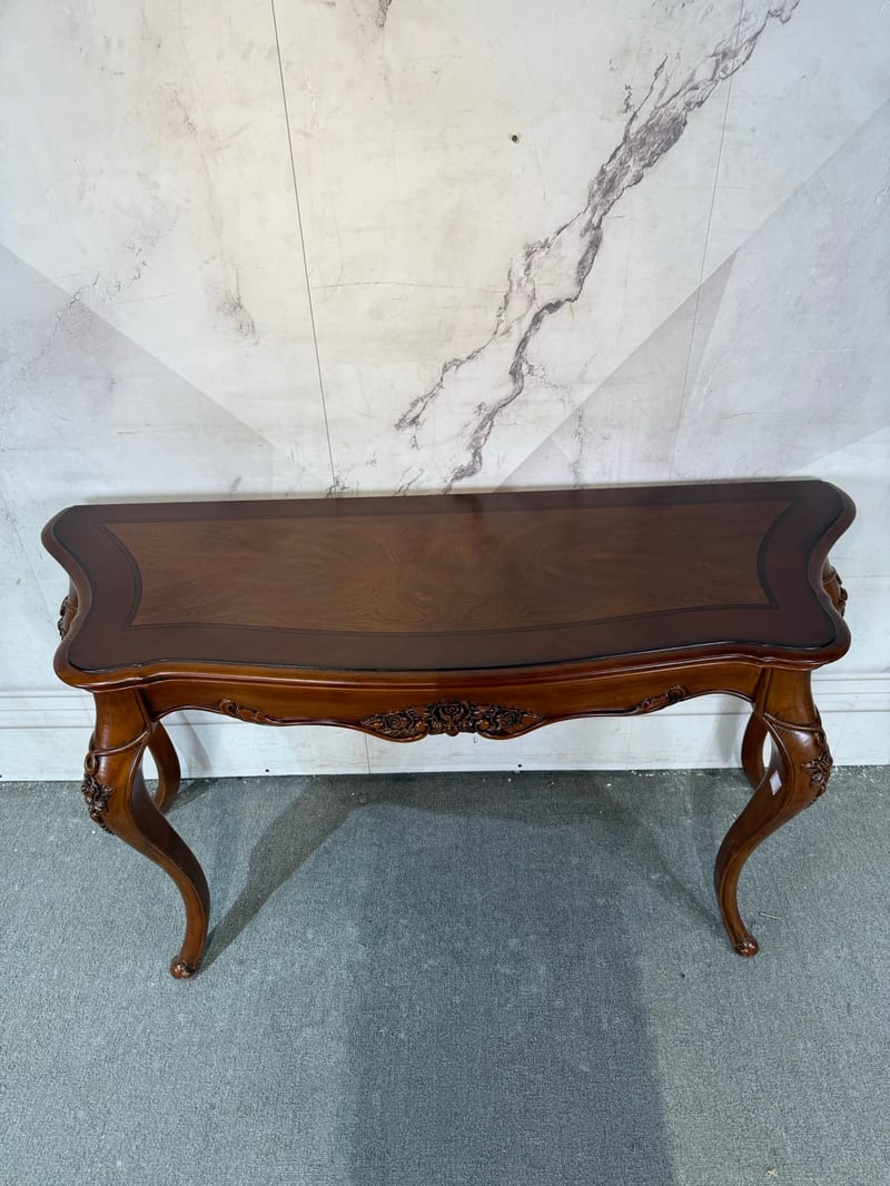 XG230 Solid Mahogany Carved Entryway Console Table