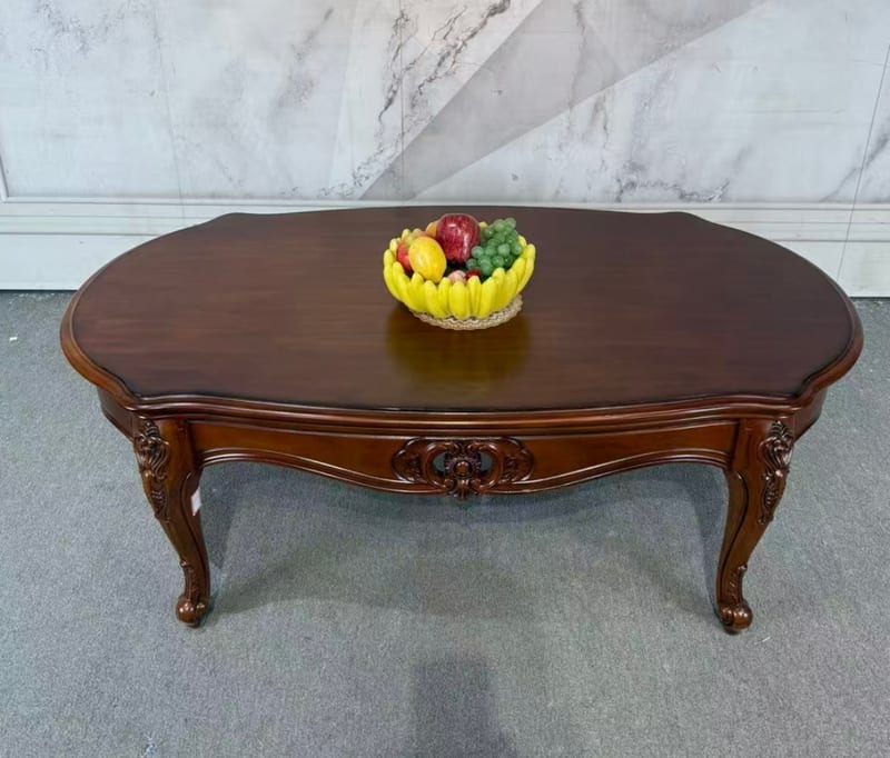 CJ434 Mahogany Solid Wood Oval Coffee Table