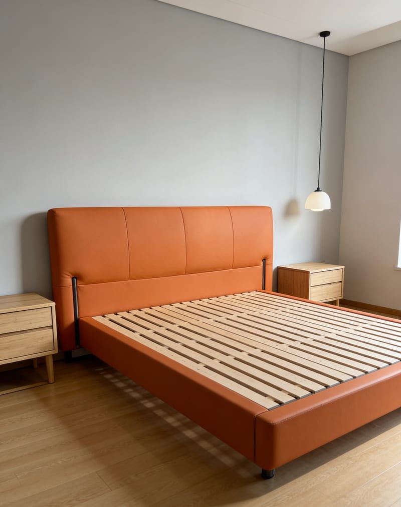 Australian Dreamer No.37 Leather Solid Wood Bed