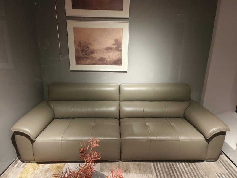 A9991 Italian Minimalist Full-Grain Leather Sofa