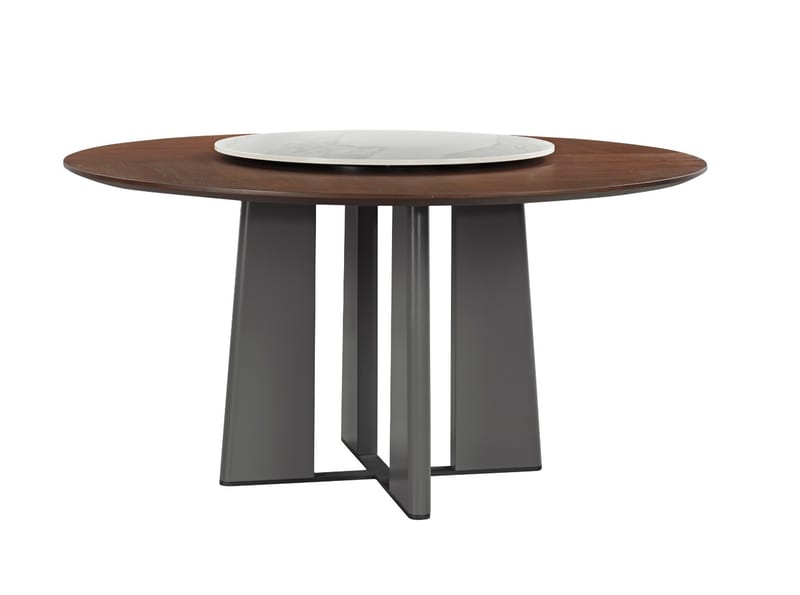 FINBISH WOOD T-66509 Round Dining Table with Lazy Susan