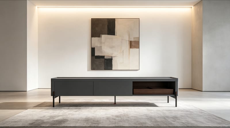 FINBISH WOOD Ash & Sintered Stone TV Stand DG-66501