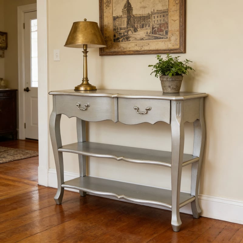 Voila Paris Carved Solid Wood Entryway Cabinet