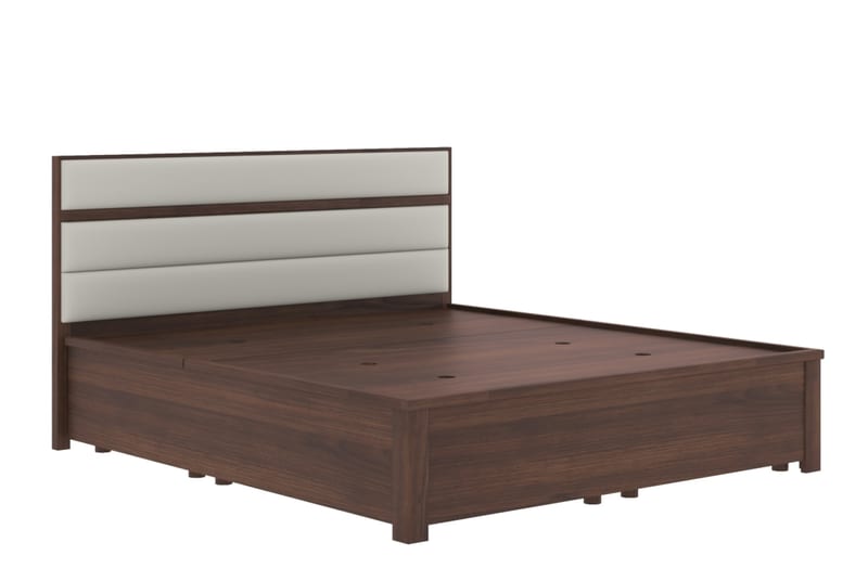 Renhao Finnish Wood High-Box Bed in Walnut Brown, Queen
