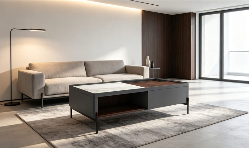 Renhao CJ-66501G Ash & Sintered Stone Coffee Table