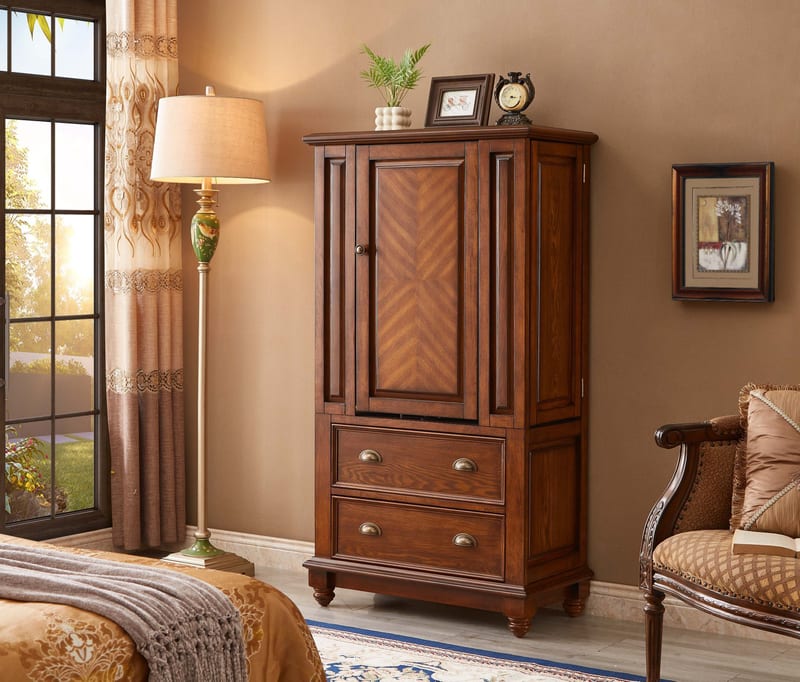American Solid Oak Vanity Storage Cabinet