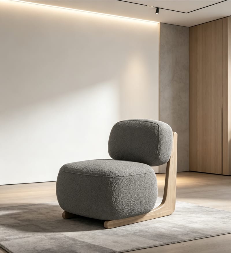 Renhao FC-66208-B Beige Boucle Accent Chair