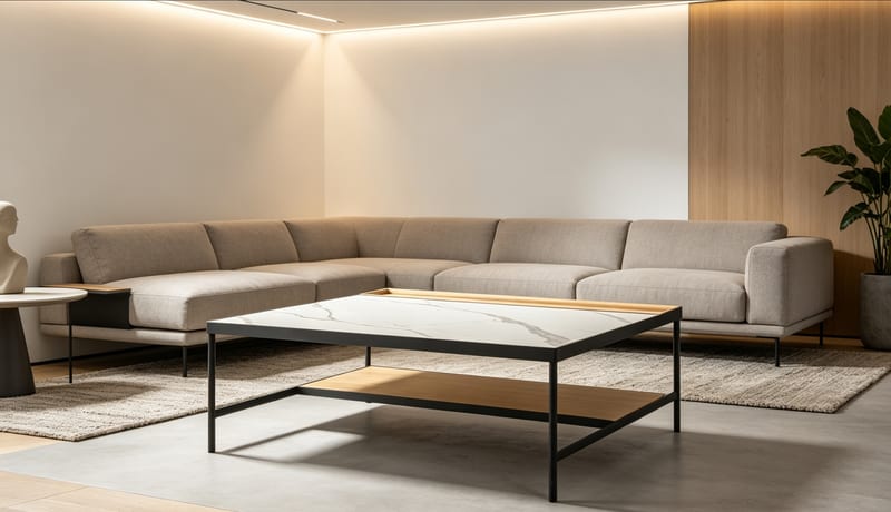 Renhao CJ-66206 Sintered Stone Square Coffee Table
