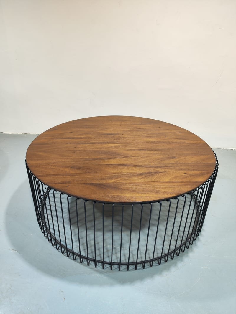 FC Four Corners Walnut Round Coffee Table