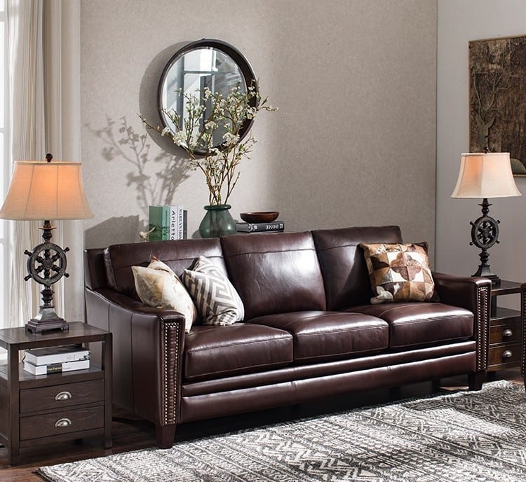 American Brown Leather Sofa 3+2+1 Set