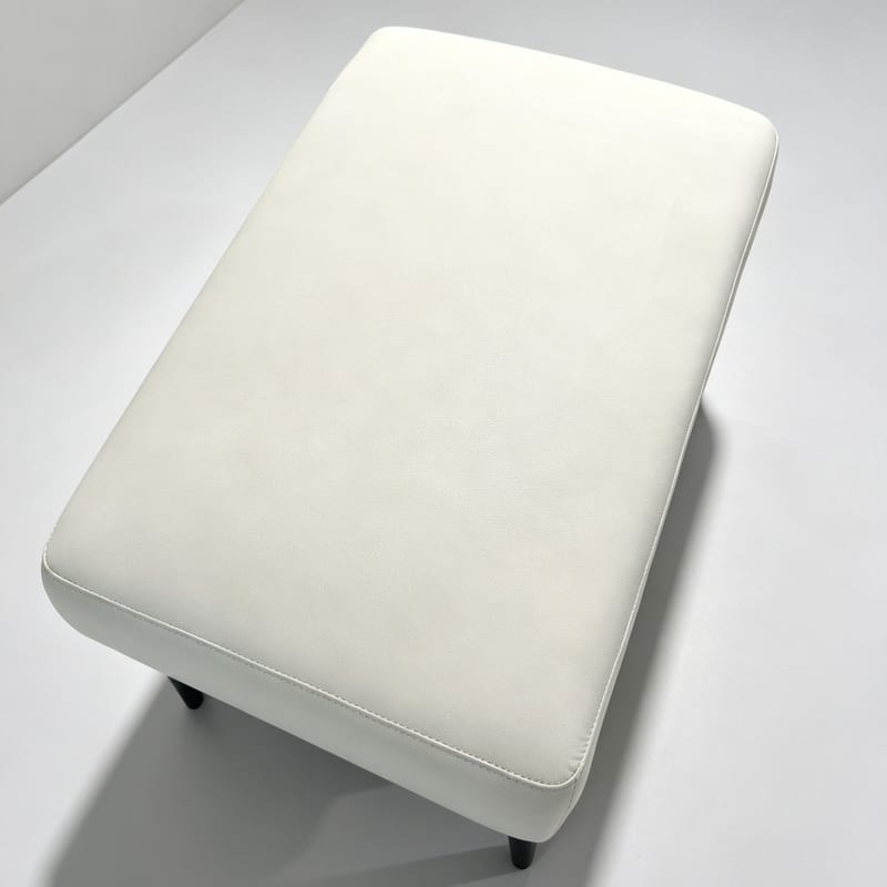 Modern Fabric Entryway Bench in Off-White