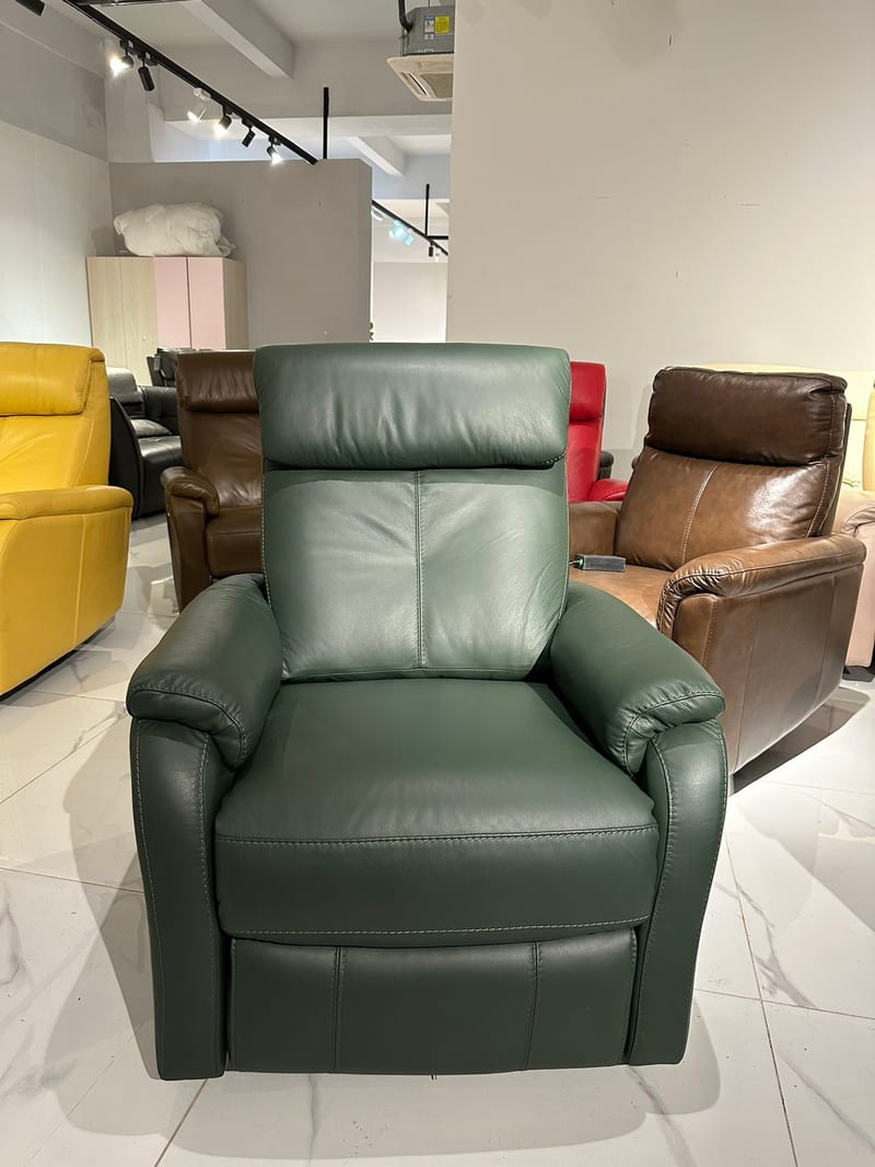 HTL 3300 Full Leather Manual Swivel Rocker Recliner