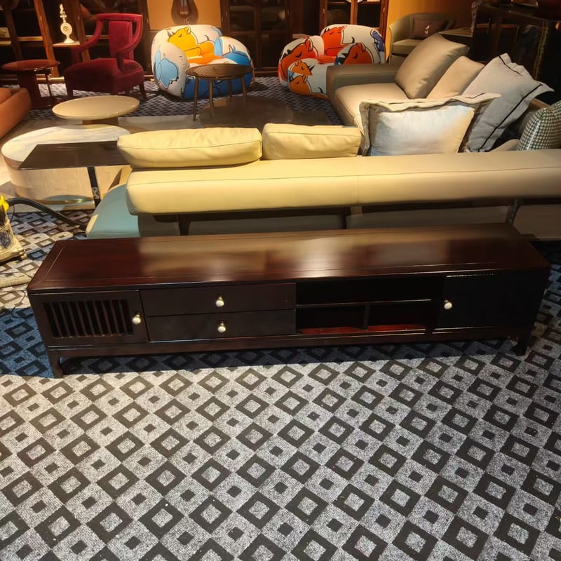 Zhonghong New Chinese Solid Red Sandalwood TV Stand