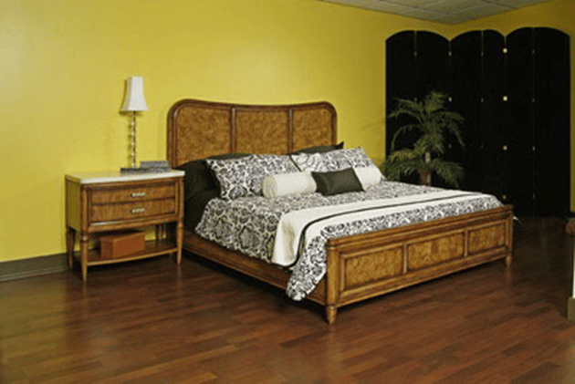 American-Style Solid Boxwood Bed Frame, Flat-Panel Design