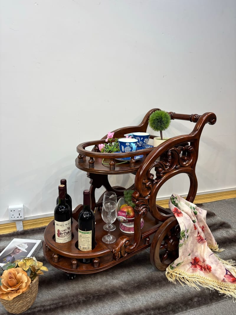 American Solid Mahogany Serving Cart CC104