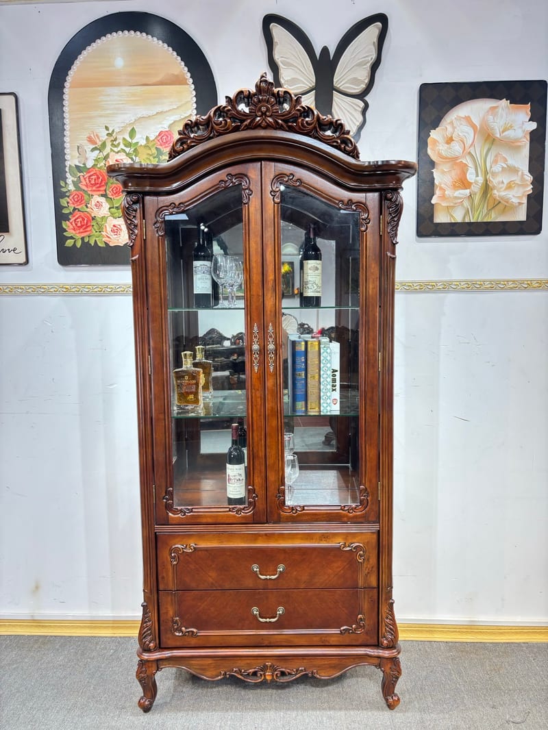 French Mahogany Double-Door Wine Cabinet JG201