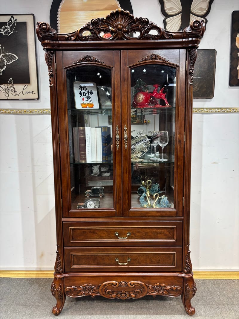 Solid Beech Two-Door Wine Cabinet JG202