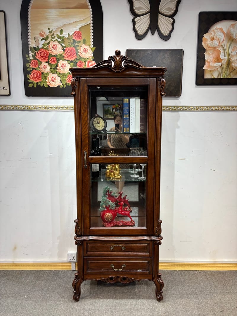 JG207 Solid Beech Two-Door Wine Cabinet