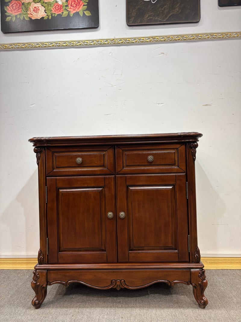 XG306 American Solid Wood Shoe Cabinet with 2 Doors and 2 Drawers