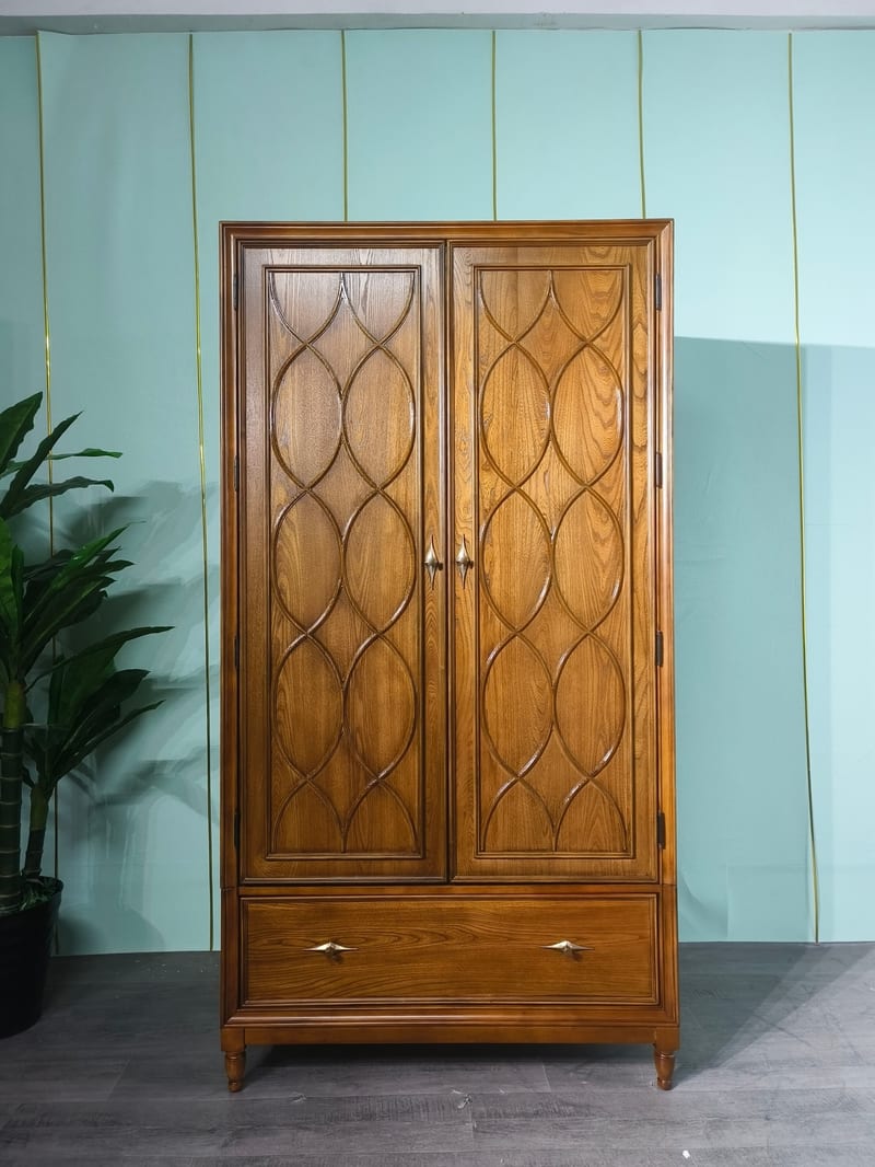 KUANDI Classic American Two-Door Wardrobe, Birch