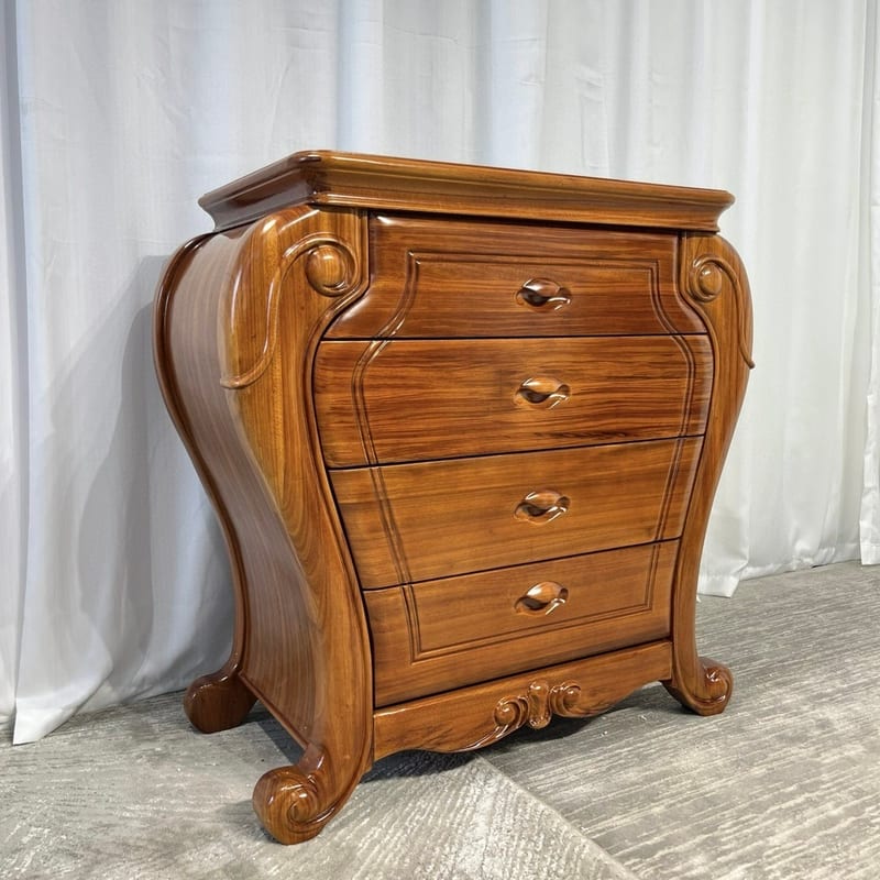 Dihao Diweisilin DA32-01 Walnut Four-Drawer Dresser, Solid Wood