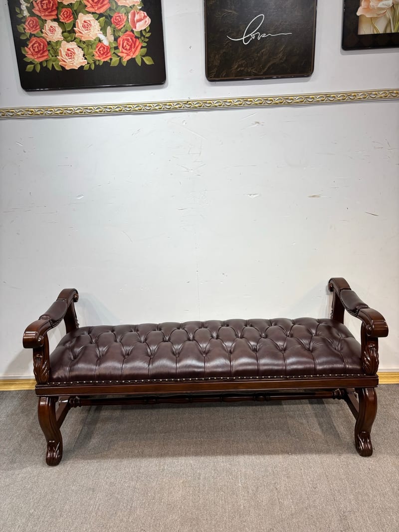 Guangdong Premium Brand American Leather Bed Bench CWD404