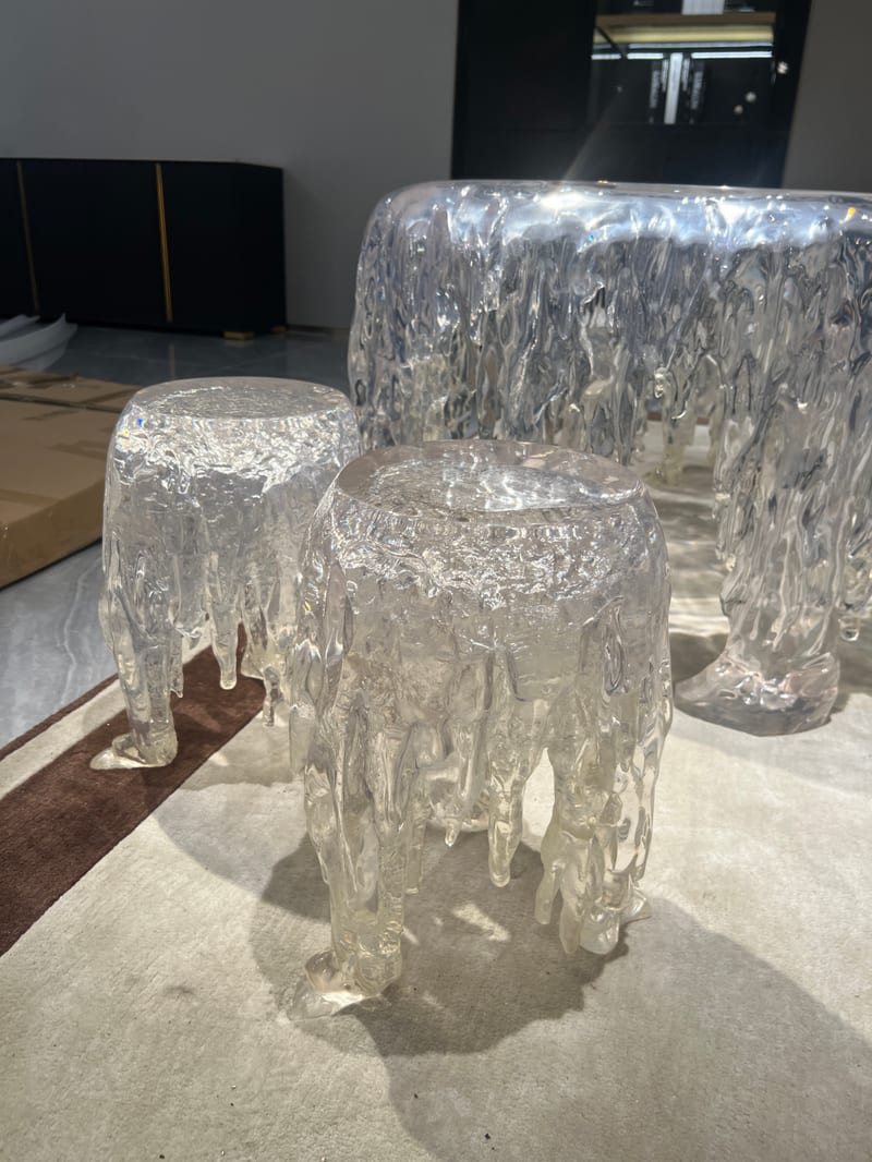 CK Memory Stool Clear Acrylic Round Stool Showroom Sample