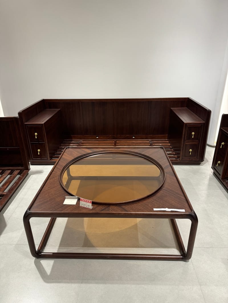 Muzhen A08 Square Coffee Table, Solid Wujin Wood