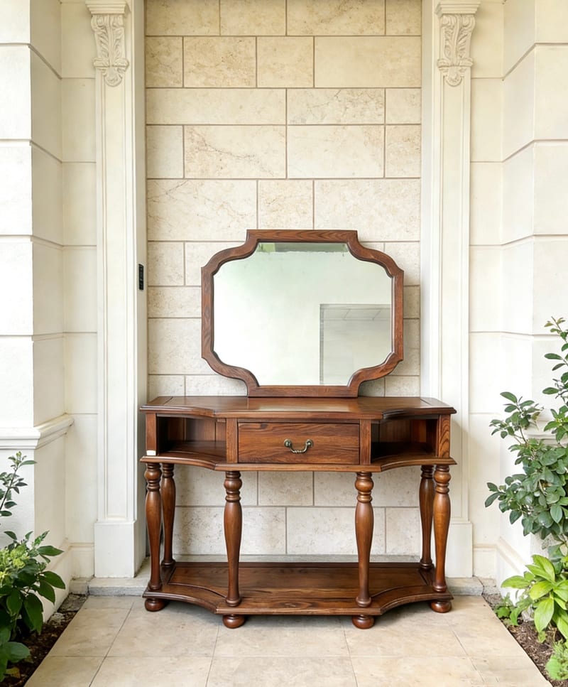 Nanyang Hushi American Ash Entryway Vanity with Mirror