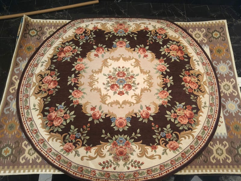 Vintage Brown Round Rug 2000×2900mm Brand Overstock
