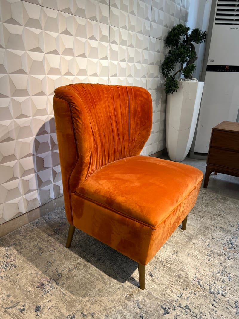 mextra MCH40 Velvet High-Back Accent Chair