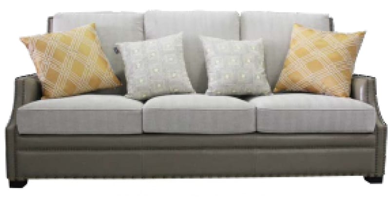 mextra MCH34 Three-Seat Sofa in Beige Faux Leather