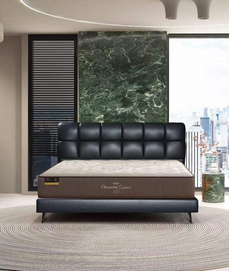 Xuanya Genuine Leather Bed in Orange