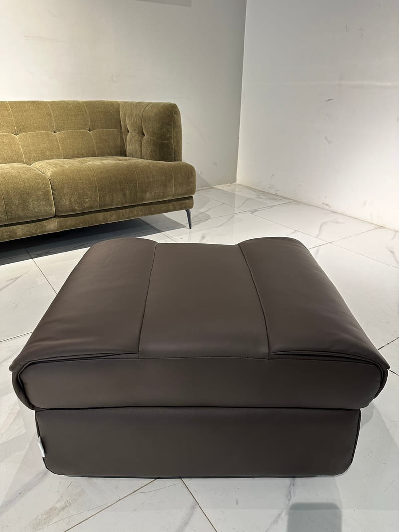 Imported Leather Ottoman