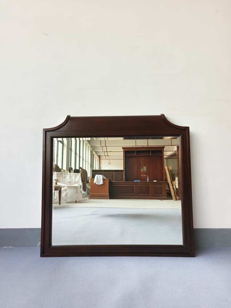 American Solid Wood Vanity Mirror, Dark Brown