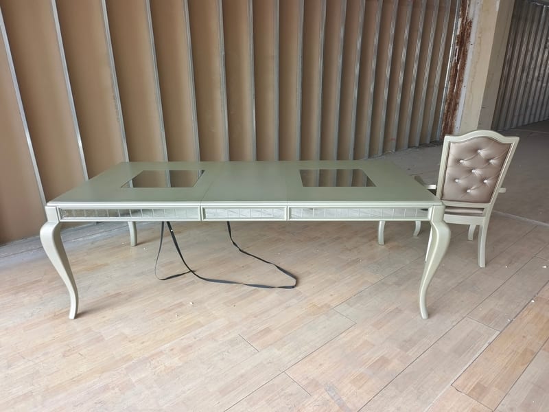 ACME 62080 Extendable Dining Table with Mirror Panels