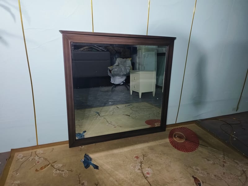 American Country Solid Wood Framed Wall Mirror