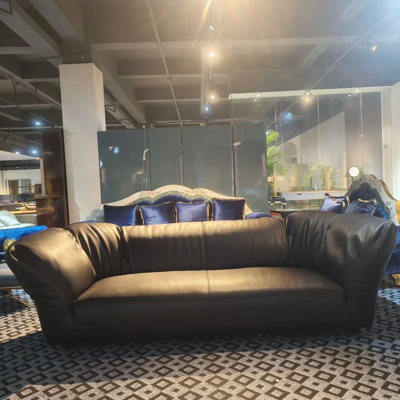 Designer 1+4 Combination Sofa in Full-Grain Leather
