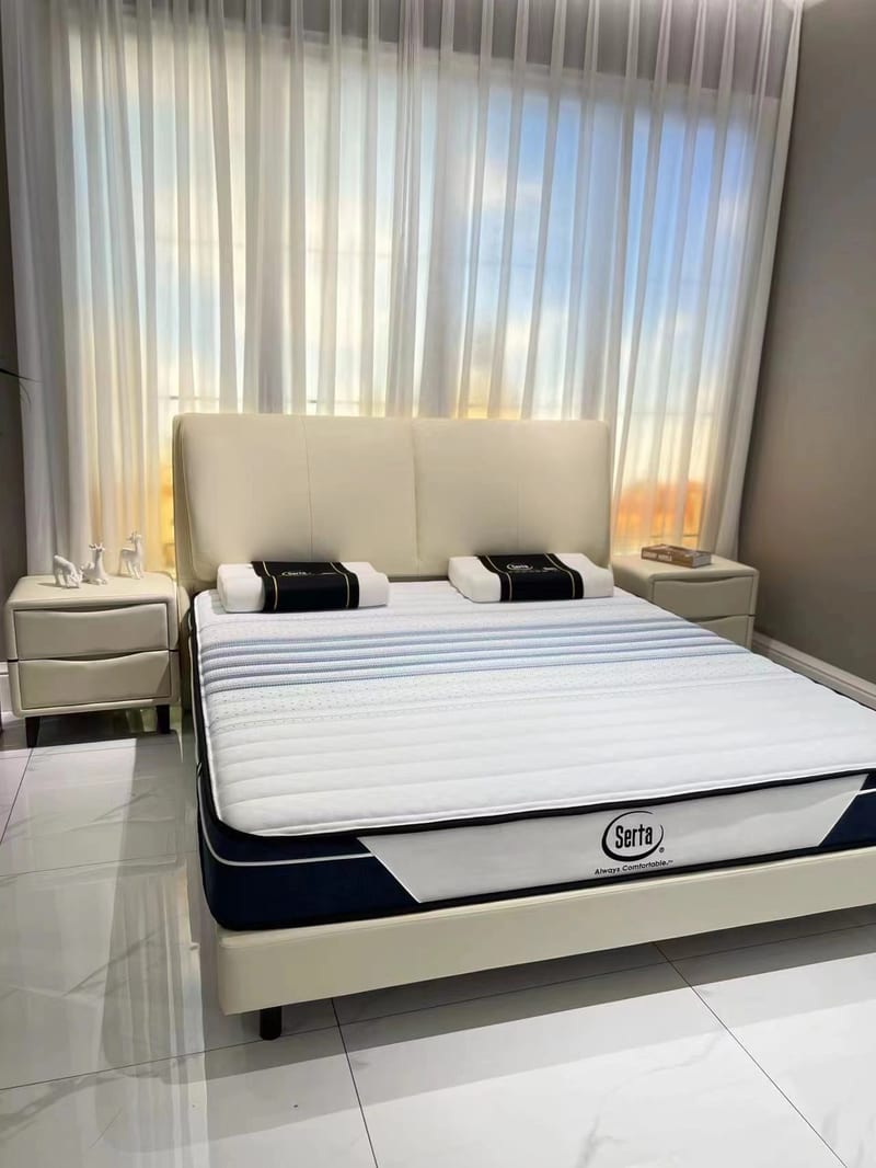 Dreamer LL02 Leather Bed Modern Solid Wood Frame