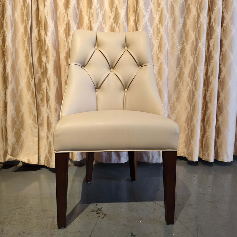 Tailored Desk Chair Top-Grain Leather Touch Surfaces Solid Wood Frame