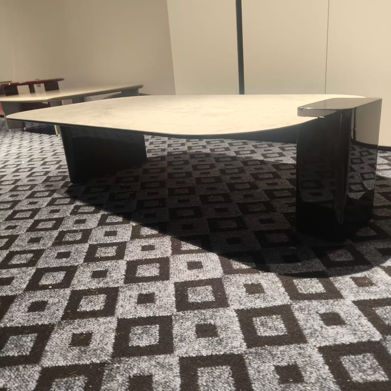 Sintered Stone Rectangular Coffee Table with Plinth Base
