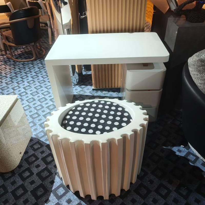 Modern Solid Wood Vanity & Computer Desk, White