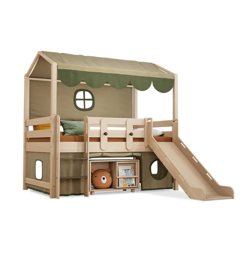 Qicai Rensheng Scandinavian Solid Wood Kids Bunk Bed