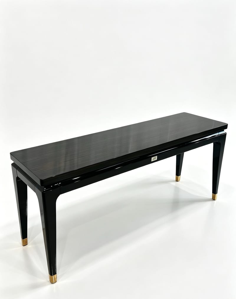 A&X 103466 Black Lacquer Console Table