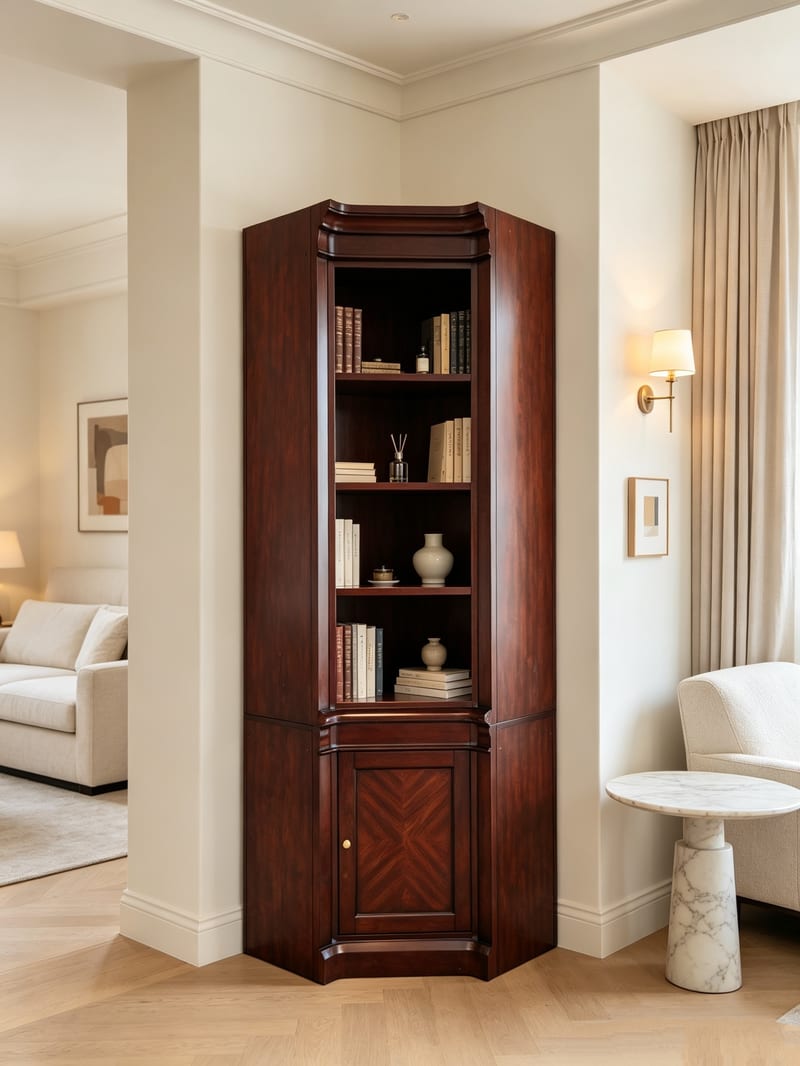 Four Corners Solid Cherry Corner Bookcase