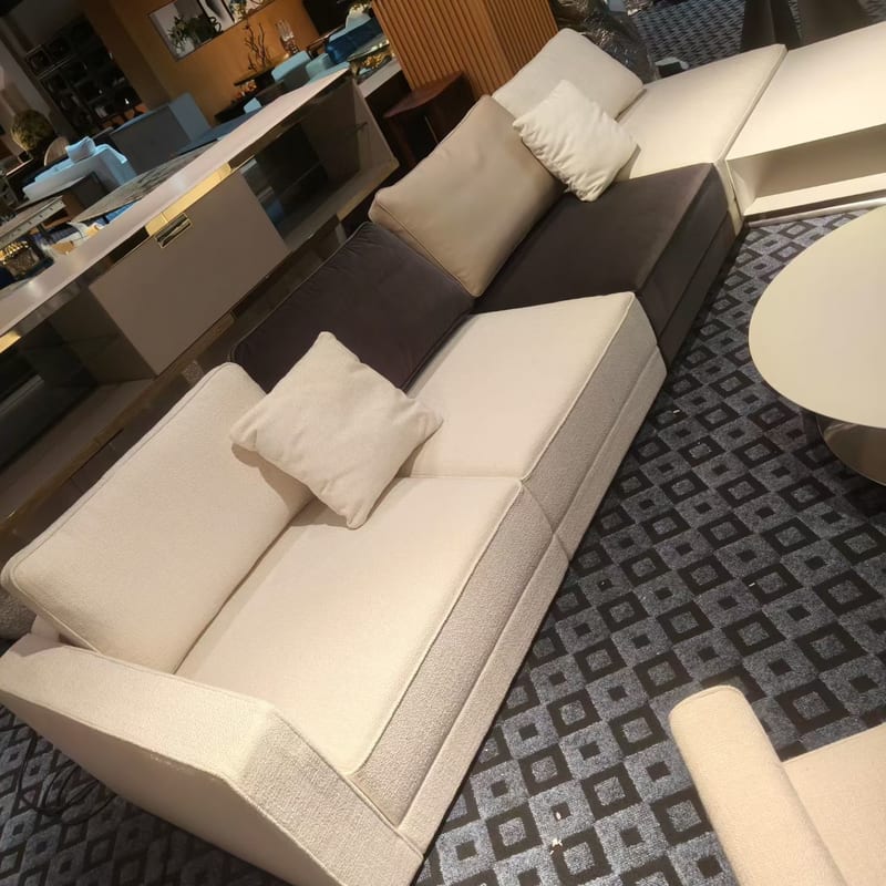 Dongguan Luxury Custom Italian-Minimalist Solid Wood Cotton-Linen Sectional Sofa